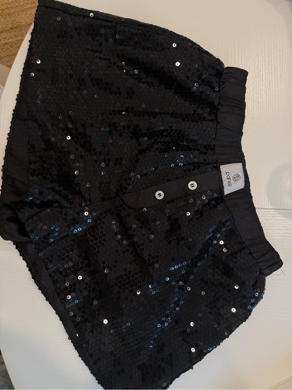 Parker Black Sequin Elastic-Waist Women’s Shorts